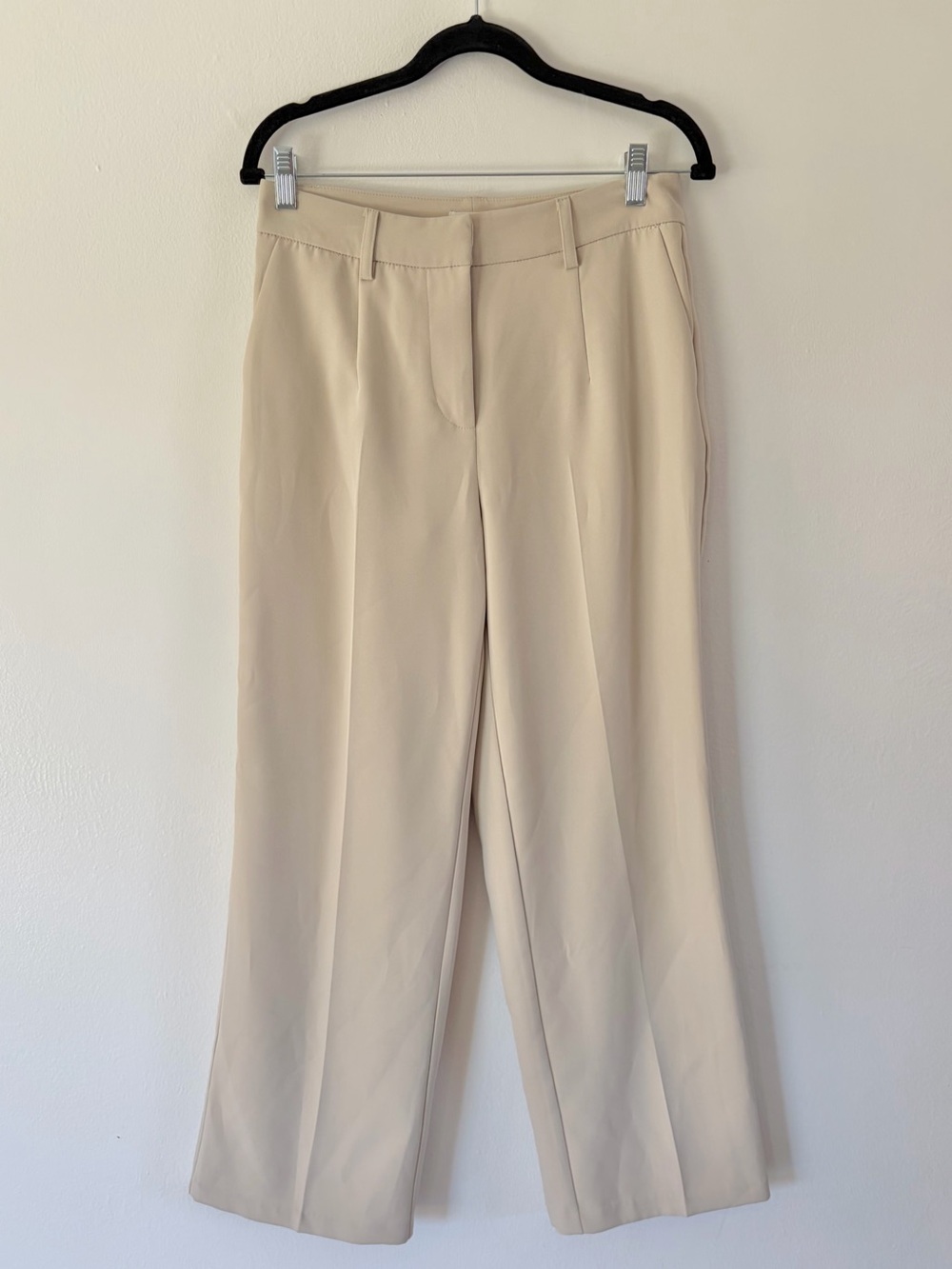 AVEC LES FILLES Cream Colored High Rise Wide‎ Leg Trouser Pant Size 4 NWT